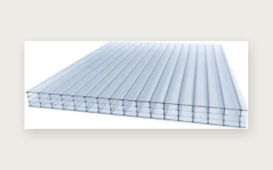 Clear multiwall polycarbonate roofing sheet